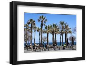 Pavement Cafe and Coffee Bar under Palm Trees-James Emmerson-Framed Photographic Print