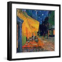 Pavement Cafe at Night-Vincent van Gogh-Framed Art Print