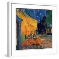 Pavement Cafe at Night-Vincent van Gogh-Framed Art Print