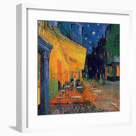 Pavement Cafe at Night-Vincent van Gogh-Framed Art Print