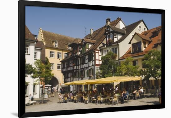 Pavement Cafe in Main Square, Meersberg, Lake Constance, Germany-James Emmerson-Framed Photographic Print