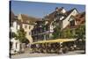 Pavement Cafe in Main Square, Meersberg, Lake Constance, Germany-James Emmerson-Stretched Canvas