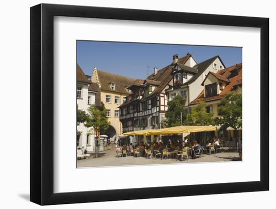 Pavement Cafe in Main Square, Meersberg, Lake Constance, Germany-James Emmerson-Framed Photographic Print