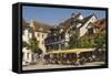 Pavement Cafe in Main Square, Meersberg, Lake Constance, Germany-James Emmerson-Framed Stretched Canvas