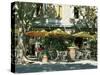 Pavement Cafe, Lagrasse, Aude, Languedoc-Roussillon, France-Ruth Tomlinson-Stretched Canvas