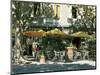 Pavement Cafe, Lagrasse, Aude, Languedoc-Roussillon, France-Ruth Tomlinson-Mounted Photographic Print