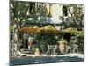 Pavement Cafe, Lagrasse, Aude, Languedoc-Roussillon, France-Ruth Tomlinson-Mounted Photographic Print