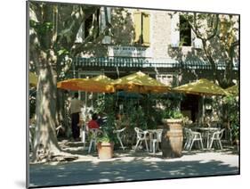 Pavement Cafe, Lagrasse, Aude, Languedoc-Roussillon, France-Ruth Tomlinson-Mounted Photographic Print