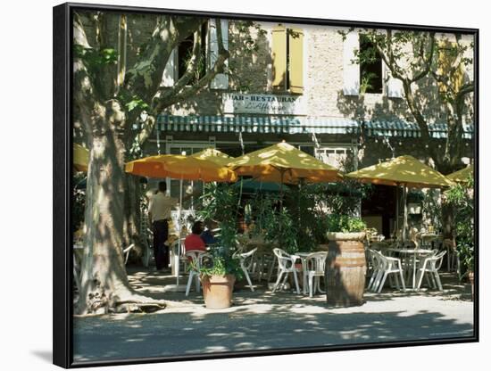 Pavement Cafe, Lagrasse, Aude, Languedoc-Roussillon, France-Ruth Tomlinson-Framed Photographic Print