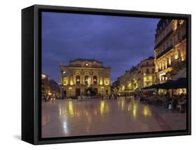 Pavement Cafes on the Place De La Comedie, Montpellier, Languedoc Roussillon, France-Miller John-Framed Stretched Canvas