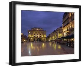 Pavement Cafes on the Place De La Comedie, Montpellier, Languedoc Roussillon, France-Miller John-Framed Premium Photographic Print