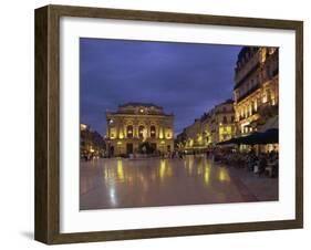 Pavement Cafes on the Place De La Comedie, Montpellier, Languedoc Roussillon, France-Miller John-Framed Photographic Print