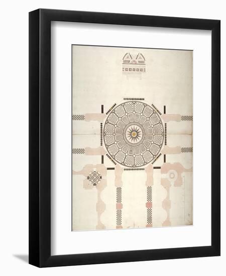 Pavement under the Cupola of St Paul's Cathedral, London, C1820-null-Framed Premium Giclee Print