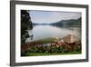 Pavilion and Flowers at a Viewpoint Overlooking Lake Bunyonyi, Uganda, East Africa, Africa-Michael-Framed Photographic Print