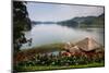 Pavilion and Flowers at a Viewpoint Overlooking Lake Bunyonyi, Uganda, East Africa, Africa-Michael-Mounted Photographic Print