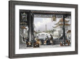 'Pavilion and Gardens of a Mandarin near Peking', China, 1843-Thomas Allom-Framed Giclee Print