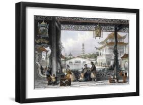 'Pavilion and Gardens of a Mandarin near Peking', China, 1843-Thomas Allom-Framed Giclee Print