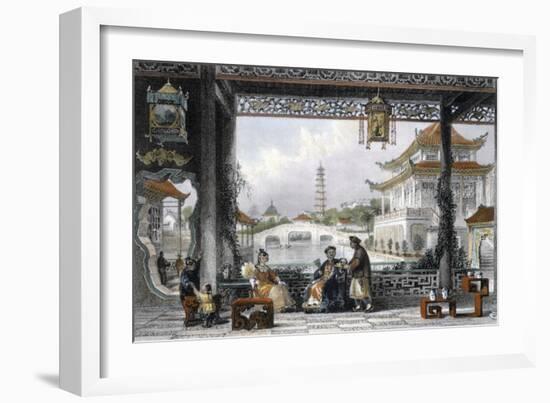 'Pavilion and Gardens of a Mandarin near Peking', China, 1843-Thomas Allom-Framed Giclee Print