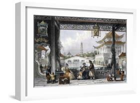 'Pavilion and Gardens of a Mandarin near Peking', China, 1843-Thomas Allom-Framed Giclee Print