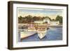 Pavilion and Pier, Lakeside, Ohio-null-Framed Art Print