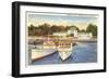 Pavilion and Pier, Lakeside, Ohio-null-Framed Art Print