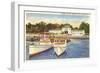 Pavilion and Pier, Lakeside, Ohio-null-Framed Art Print