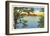 Pavilion, Lake Storey, Galesburg, Illinois-null-Framed Art Print