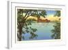 Pavilion, Lake Storey, Galesburg, Illinois-null-Framed Art Print