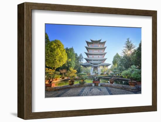 Pavilion of Everlasting Clarity on Lion Hill in Lijiang, Yunnan, China, Asia-Andreas Brandl-Framed Photographic Print