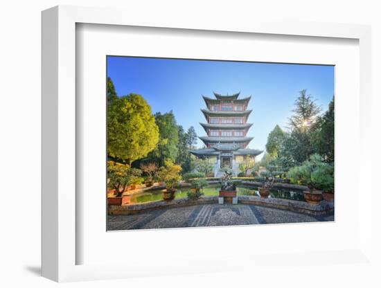 Pavilion of Everlasting Clarity on Lion Hill in Lijiang, Yunnan, China, Asia-Andreas Brandl-Framed Photographic Print