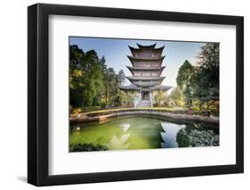 Pavilion of Everlasting Clarity with Emerald Pool, Lijiang, Yunnan, China, Asia-Andreas Brandl-Framed Photographic Print