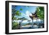 Pavilion on Four Sides Peak at Tian Mu Shan, Zhejiang, China-Andreas Brandl-Framed Photographic Print