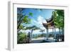 Pavilion on Four Sides Peak at Tian Mu Shan, Zhejiang, China-Andreas Brandl-Framed Photographic Print