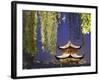 Pavilion on Xi Hu at Dusk, Hangzhou, Zhejiang, China, Asia-Ian Trower-Framed Photographic Print