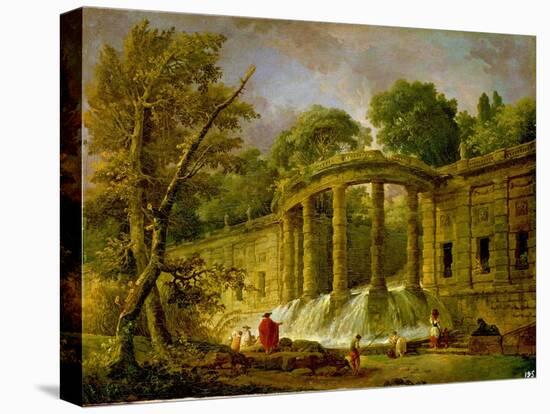 Pavilion with Cascade, 1760-Hubert Robert-Stretched Canvas