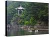 Pavilion with Lake in the Mountain, Tiantai Mountain, Zhejiang Province, China-Keren Su-Stretched Canvas