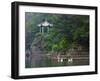 Pavilion with Lake in the Mountain, Tiantai Mountain, Zhejiang Province, China-Keren Su-Framed Premium Photographic Print