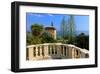 Pavilion with View of the Sea at Hanbury Botanic Gardens near Ventimiglia, Italy-null-Framed Art Print