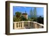 Pavilion with View of the Sea at Hanbury Botanic Gardens near Ventimiglia, Italy-null-Framed Art Print