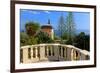 Pavilion with View of the Sea at Hanbury Botanic Gardens near Ventimiglia, Italy-null-Framed Art Print