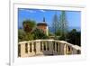 Pavilion with View of the Sea at Hanbury Botanic Gardens near Ventimiglia, Italy-null-Framed Art Print