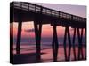 Pavillion and Pier, Tybee Island, Georgia, USA-Joanne Wells-Stretched Canvas