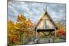 Pavillion Deck Surrounded by Autumn Foliage-Dean Fikar-Mounted Photographic Print