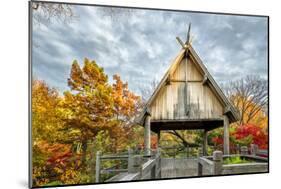 Pavillion Deck Surrounded by Autumn Foliage-Dean Fikar-Mounted Photographic Print