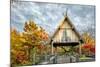 Pavillion Deck Surrounded by Autumn Foliage-Dean Fikar-Mounted Photographic Print