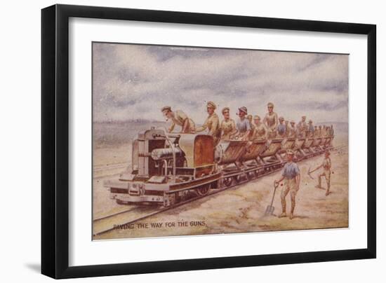 Paving the Way for the Guns, World War I-null-Framed Giclee Print