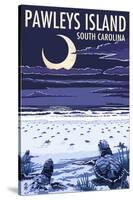 Pawleys Island, South Carolina - Baby Sea Turtles-Lantern Press-Stretched Canvas