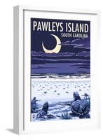 Pawleys Island, South Carolina - Baby Sea Turtles-Lantern Press-Framed Art Print