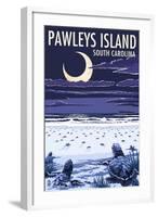 Pawleys Island, South Carolina - Baby Sea Turtles-Lantern Press-Framed Art Print