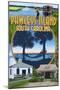Pawleys Island, South Carolina - Montage-Lantern Press-Mounted Art Print
